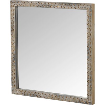 Miroir bois naturel finition greywash sculpté prêt à suspendre RECOLLECTION