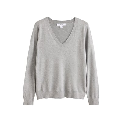 Pull doux en maille de coton à col v NEXT