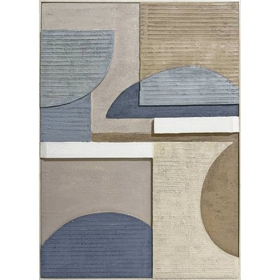 tableau abstrait textures bleues et  pour décoration murale RECOLLECTION