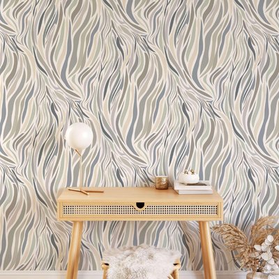 Papier peint sobre llustrant le mouvement des vagues - 425x260 cm (l x h) LA TOUCHE ORIGINALE