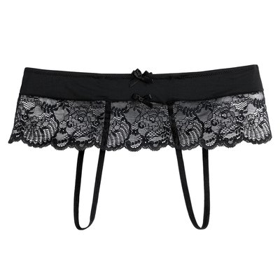 Shorty fendu en microfibre et dentelle SUITE PRIVEE