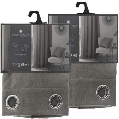 Lot de 2 Rideaux isolants Tim 8 œillets TOILINUX