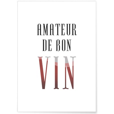 Affiche 'Amateur de bon vin' L'AFFICHERIE