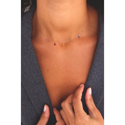 Collier Sofia - Or 750‰ - Saphir multicolore YAY PARIS