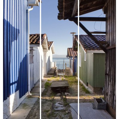 Triptyque Sur Toile Maison À Huître 90x97 Cm MER CEANOTHE