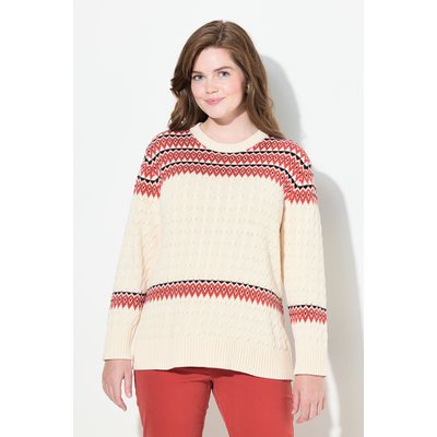 Pull à col rond et manches longues en coton ULLA POPKEN