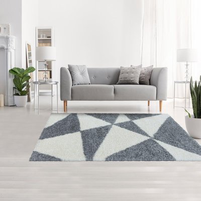 Tapis shaggy tissé motif géométrique TRIANGLE A UN AMOUR DE TAPIS