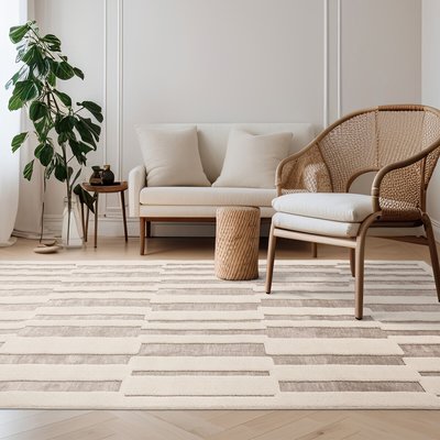 Scandi Ivory Tile Rug SO'HOME