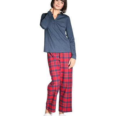 Pyjama femme en jersey et flanelle ONTARIO SENSEI MAISON