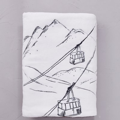 Plaid brodé EN PISTE SYLVIE THIRIEZ