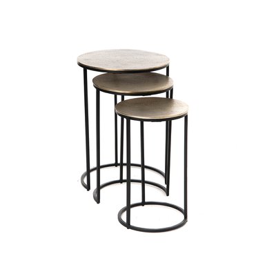 Set de 3 bouts de canapé rond en aluminium AMADEUS