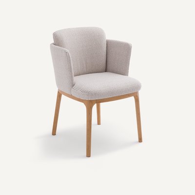 Fauteuil de table chêne et tissu texturé, Jabote AM.PM