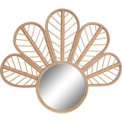 Miroir en rotin floral chic RECOLLECTION