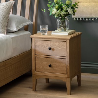 Harriet Oak 2 Drawer Bedside Table SO'HOME