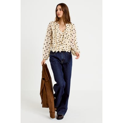 Blouse droite col v manches longues CACHE CACHE