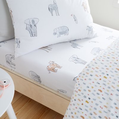 Zoo Animals Cotton Fitted Sheet BIANCA FINE LINENS