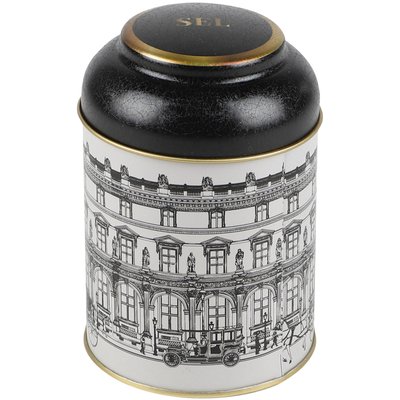 Boîte à sel en métal noir, blanc et doré WADIGA