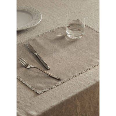 Set de table lin finition dentelle rapportée MANGO HOME