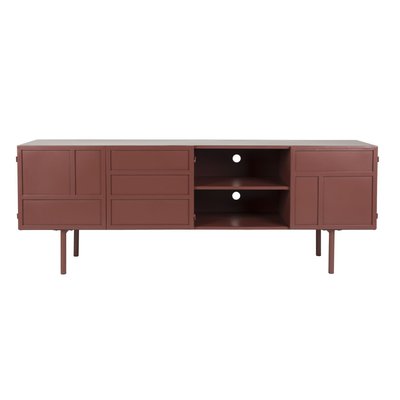 Buffet en métal rouge 105 cm, Design industriel BOITE A DESIGN