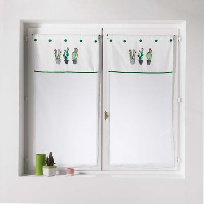 Paire de rideaux Voile Collection Tropique Cactus DOUCEUR D'INTÉRIEUR