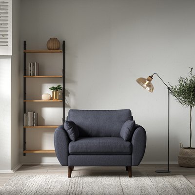 Ada Scandi Soft Brushed Snuggle Chair with Dark Wood Legs SO'HOME