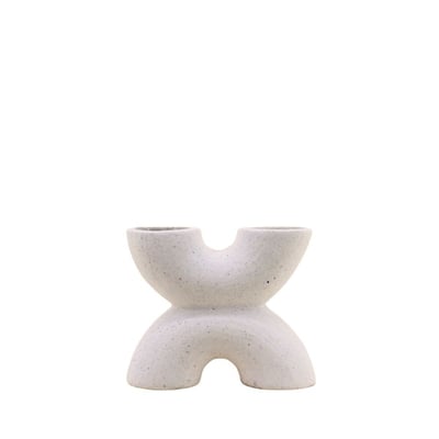 Vase en porcelaine double entrée, H12cm ORNAMI