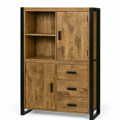Buffet haut bois métal 2 portes KARGO PIER IMPORT