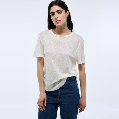 T-shirt à manches courtes uni en lin MONOPRIX