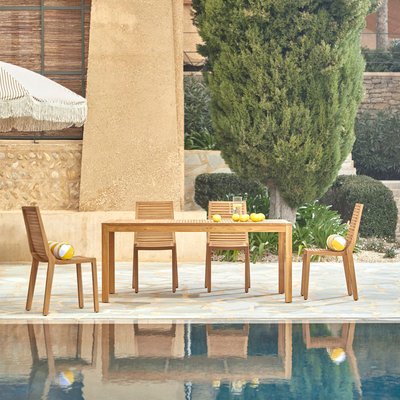 Ensemble de jardin en teck massif 4 chaises TEO TIKAMOON