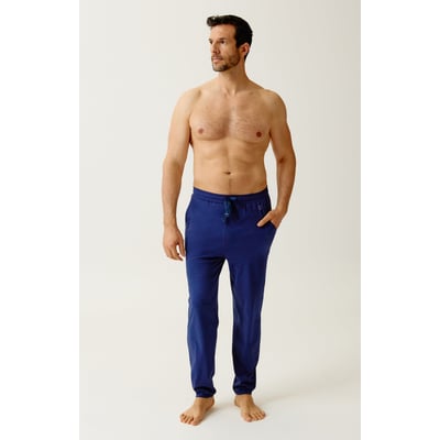 Pantalon en jersey de coton léger couleur unie Minuit ARTHUR