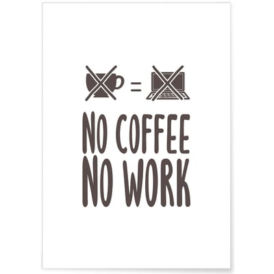 Affiche 'No coffee no work' L'AFFICHERIE