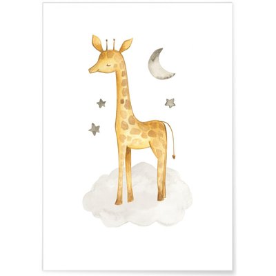 Affiche Bébé Girafe L'AFFICHERIE