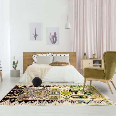 Authentique tapis berbère fait à la main en laine motif ethnic AZILAL 26 UN AMOUR DE TAPIS