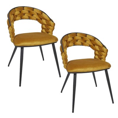Lot de 2 chaises assise tressée LUND THE HOME DECO FACTORY