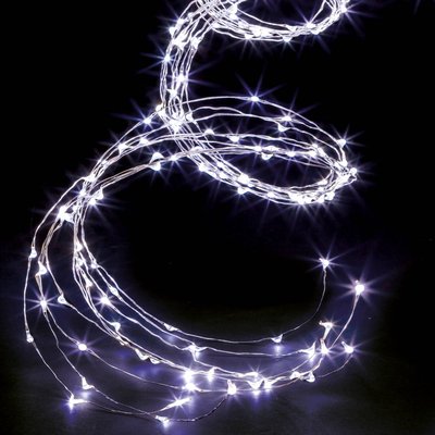 Cascade lumineuse extérieur 1m blanc froid 200 LED + transfo FEERIC LIGHTS & CHRISTMAS
