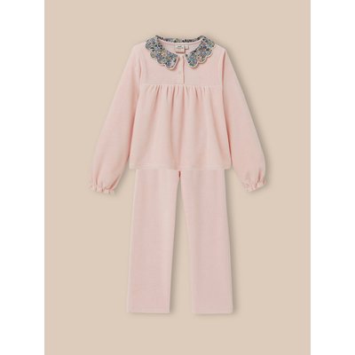 Pyjama en velours col en tissu Liberty CYRILLUS