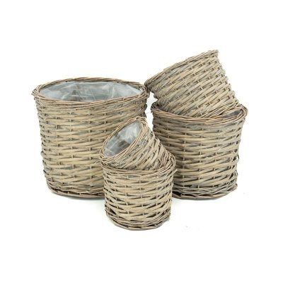 Cache pot rond en osier gris (Lot de 5) AUBRY GASPARD