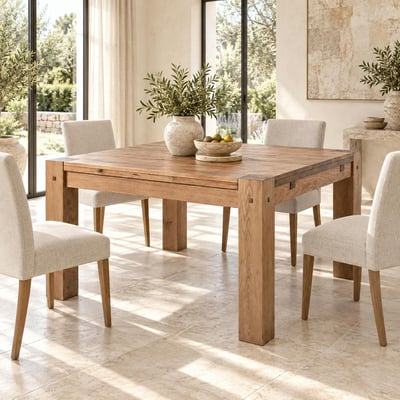 Table de repas carrée chêne massif 140 cm FJORD PIER IMPORT