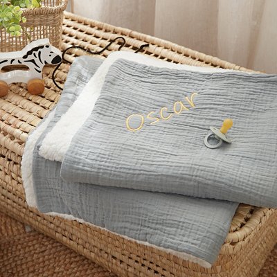 Couverture bébé gaze coton personnalisé Kumla LA REDOUTE INTERIEURS