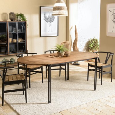Table à manger plateau ovale en teck recyclé 200 SWING PIER IMPORT