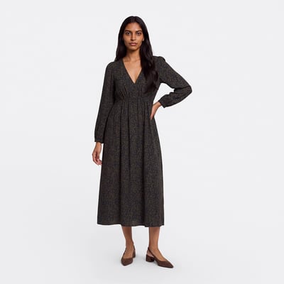 Robe longue imprimé léopard manches longues LA REDOUTE COLLECTIONS