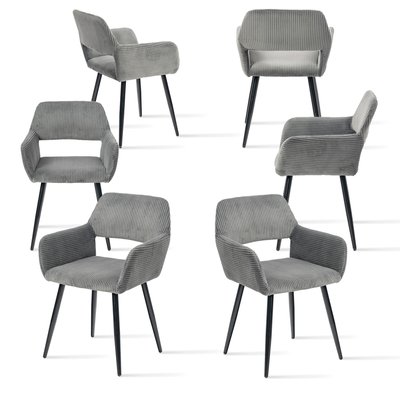 Lot de 6 chaises de salle à manger velours côtelé scandinave,Cromwell MEUBLES COSY