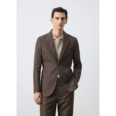 Blazer de tailleur slim fit en mélange de lyocell et lin MANGO MAN