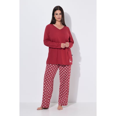 Pyjama décolleté en V et manches longues ULLA POPKEN