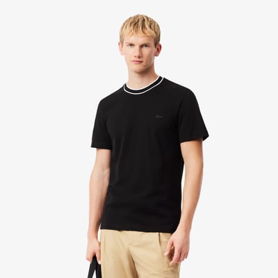 T-shirt en Piqué stretch col rayé LACOSTE