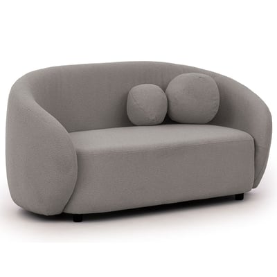 Flore - Canapé droit 2 places en tissu bouclette BEST MOBILIER