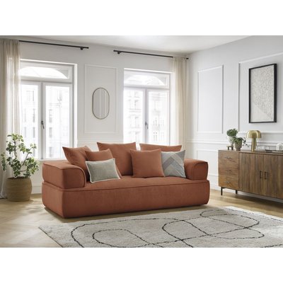 Canapé droit fixe 3 places en tissu lisse, WHESLEY BOBOCHIC