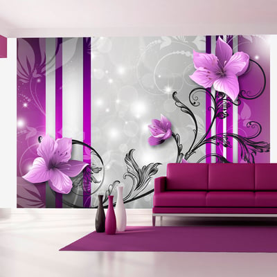 Papier peint intissé panoramique Fleurs Violet buds EDEN