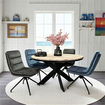 Table ronde extensible en chêne blanc 130 cm PALERME PIER IMPORT
