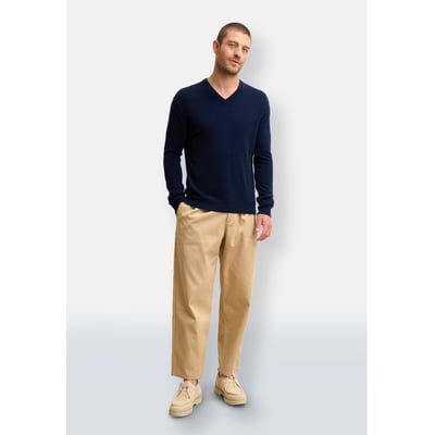 Pull Col V  Navy Tom JUST CASHMERE
